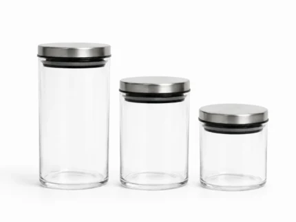 Glass Jar with Stainless Steel Vacuum Lid
